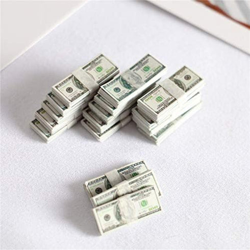 1:12 Dollhouse Miniature Scene Model - 150 Pieces Dollar Bills Set (Multicolored)