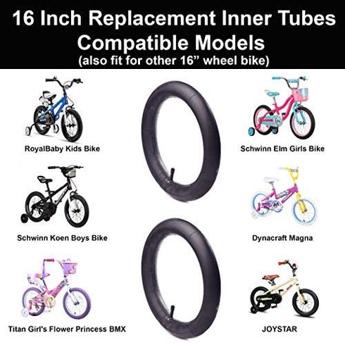 CALPALMY 2-Pack Back Wheel Replacement Tire and Tube 16" x 1.75/2.15 for Baby Stroller, Compatible with BoB