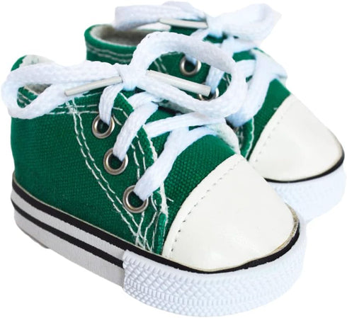 MBD Canvas Sneakers Doll Shoes Fits 18 Inch Dolls and Kennedy and Friends Dolls- 18 Inch Doll Shoes (Green)