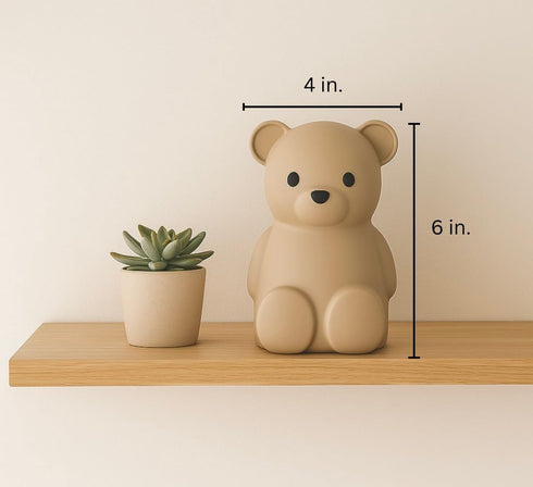 Neutral Silicone Teddy Bear Coin Bank for Kids, Baby, and Toddler. Unbreakable Piggy Bank for Kids -Nursery Decor