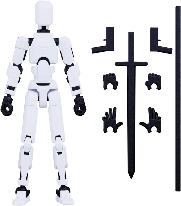 MerryXD Titan 13 Action Figure, Lucky 13 3D Printed Multi-Jointed Movable Toy for Boys, White