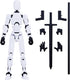 MerryXD Titan 13 Action Figure, Lucky 13 3D Printed Multi-Jointed Movable Toy for Boys, White