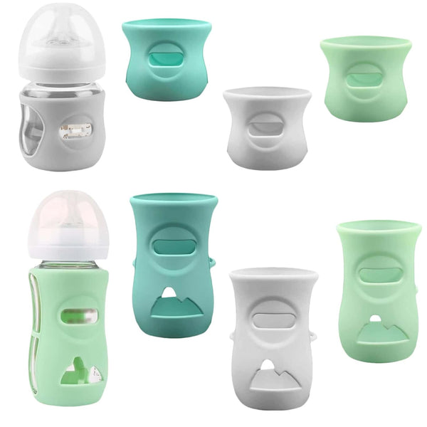 SMAutoLife Silicone Sleeves for Avent Glass Natural Baby Bottle,6 Pack Bottles Shatter Proof