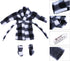E-TING Santa Clothing - Bathrobe Christmas Accessories for Elf Doll (Black and White Plaid)