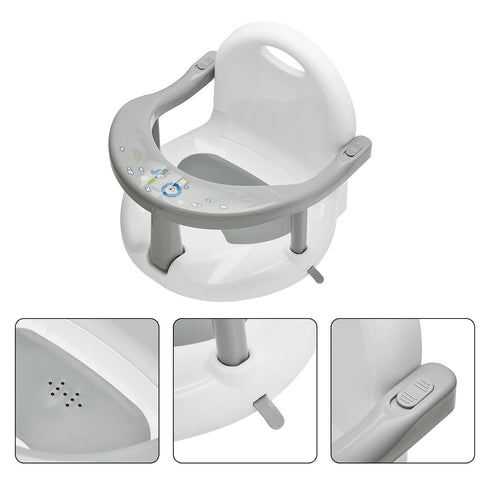 Lucakuins 6-18 Newborn Infant Baby Bath Seat, Non-Slip Infants Baby Bath Chair for Bathtub, Cute Shape Baby Shower
