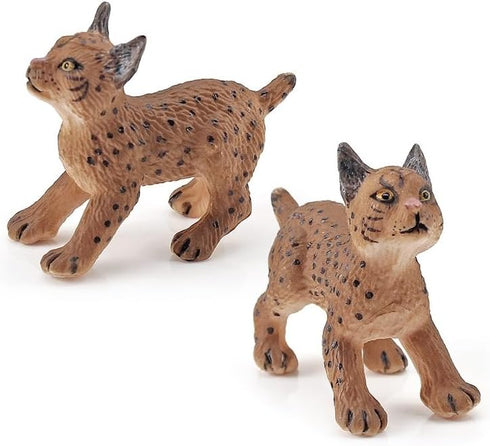 2 Pcs Realistic Lynx Figure, Plastic Lynx Figurine, Simulated Lynx Model for Halloween Christmas Party Favors