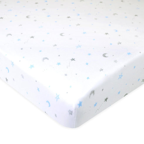 American Baby Company 100% Natural Cotton Fitted Mini Crib Sheet 38" x 24" - Soft & Breathable for Boys & Girls