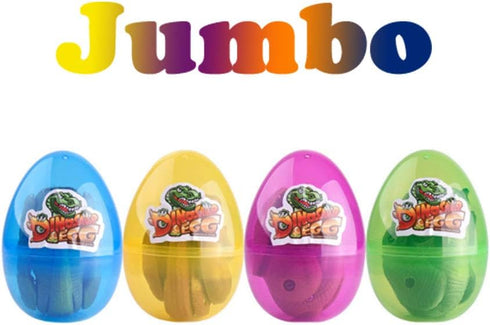 4 Pack Jumbo Dinosaur Deformation Eggs with Toys Inside, Kids Party Favors, Easter Basket Stuffers