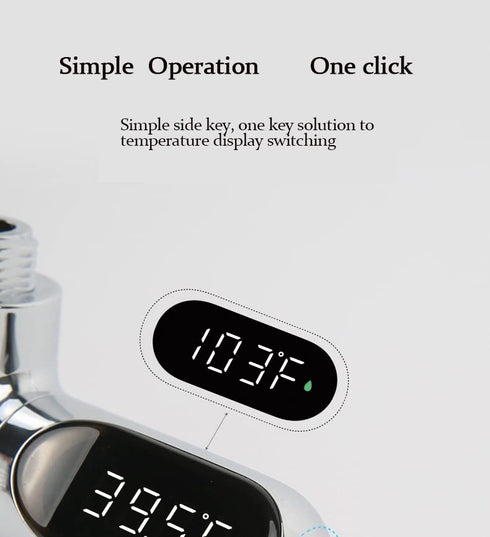 Shower Thermometer,LED Digital Display Waterproof Battery Free Design Water Thermometer Electronic Faucet Can Be Used for Baby Bath/Tub