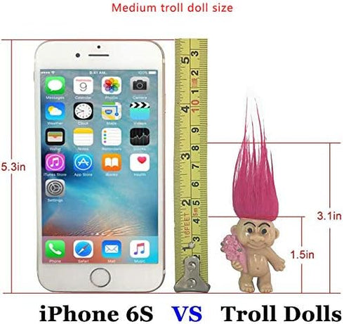 18 Packs Retro Troll Dolls Set, PVC Vintage Troll Doll for Collections and Party Favors