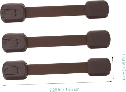 4pcs Babyproof Drawer Locks: Childproofing Safety Straps for Cupboard, Oven Door, Dishwasher, Brown Cabinet Locks