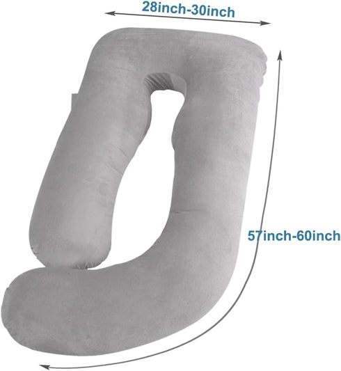 Upgraded U-Shaped Pregnancy Pillows Cover, Large U Shaped Body Pillowcase Removable, Replacement Pillowcase with Velour