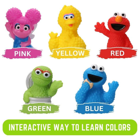 Sesame Street 5 Piece Finger Puppet Set - Educational Party Favors, Bath Toys, Floating Pool Toys