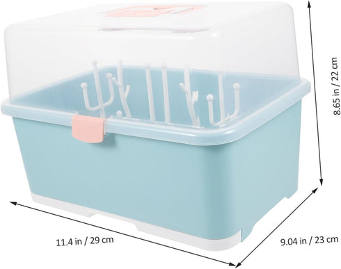 LIOOBO Baby Bottle Drying Box Pacifier Storage Rack Case Large Portable Drying Rack for Breastfeeding Supplies Plastic
