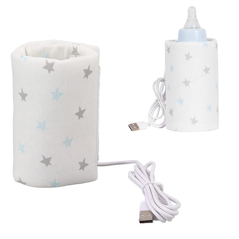 USB Baby Bottle Warmer - Quick Heating Insulated Design (Star Pattern)