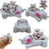 Yomwet 6 4 Set, Bath Toys for Toddlers Infants Months+, Floating Bathtub Elephant Toys Squeak Rubber Animal Piece Pool