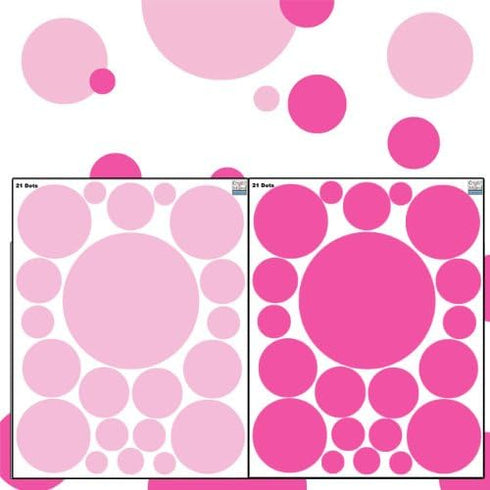 Wall Decor Dots, Polka Dot Wall Decals for Girls Room, Bedroom Kids Art Stickers (Lt & DK Pink)