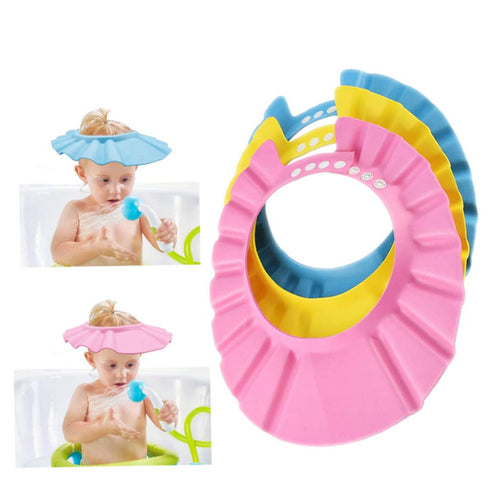 KUYYFDS 3PCS Baby Bath Soft Cap Adjustable Bath Cap Shampoo Protection Products for Baby Kids Child Shower