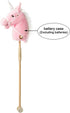 37 Inches(AA HollyHOME Plush Unicorn Stick Horse with Wood Wheels Real Pony Neighing and Galloping Sounds Plush Toy