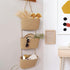 3-Tier TeoKJ Over the Door Hanging Basket, Woven Cotton Wall-Mounted Storage Organizer Bag Decorative Hanging Nursery