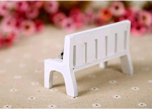 SEWACC Mini Dollhouse Garden Bench Miniature Doll Bench Couch with Cushions for DIY Craft Home Decor