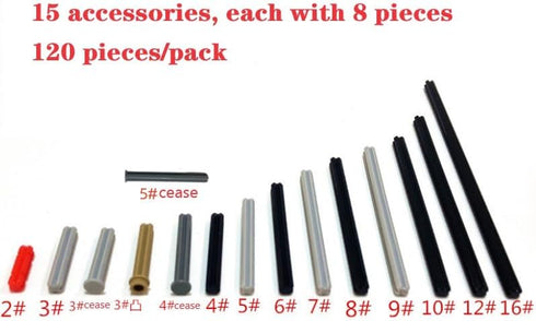 120Pcs Pack, Set, Axle Rods Assortment Train Wheel Cross Axle Parts Replacement Pieces Compatible with Lego Parts