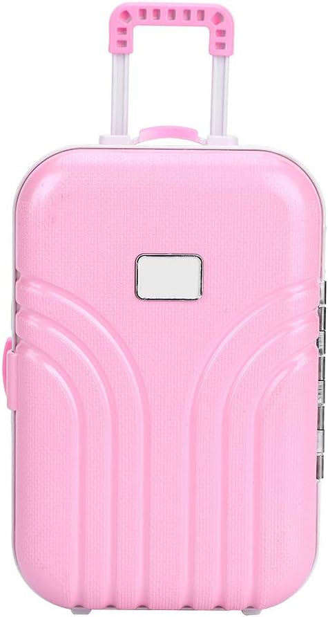 Doll Suitcase Travel Play Set, Mini Luggage Box Rolling Suitcase for Doll Accessories