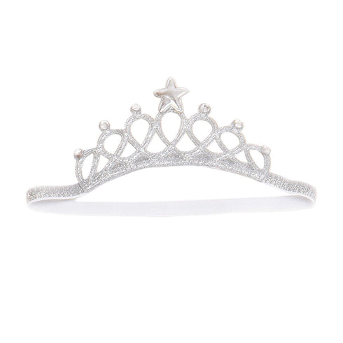 Baby Girl Crown Tiara Headband, Hair Band Headwear Birthday Gift, Princess Tiara Crown (Silver)