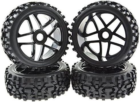 JIUWU High-Performance 4-Pack RC Off-Road 17mm Hex Wheels and Tires, 1/8 Scale RC Vehicle Durable Construction