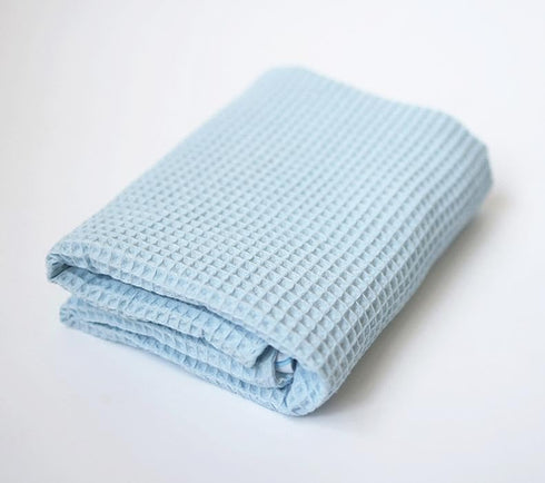 Soft & Cozy Baby Waffle Blanket, Lightweight Nursery Blankets for Boys Girls, Blue Swaddle Toddler Throw