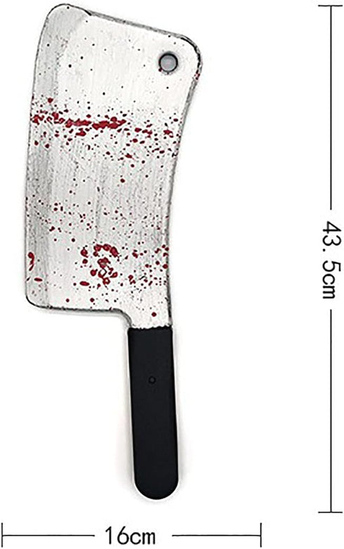 Blood Butcher Plastic Knife - Realistic Horror Plastic Props Toy for Halloween Fools Day Party (Butcher Knife)
