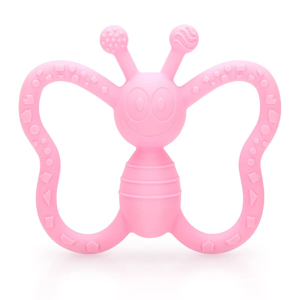 Baby Teething Toys Butterfly Design Teether Pain Relief Toy for Newborn Babies, Soft Textured, Freezer Safe Gift