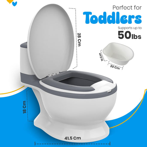 Yellow Ladybug * Toddler Potty Training Toilet with Diatomaceous Earth Mat Realistic Toilet for Toddlers with Lid