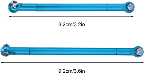 RC Tie Rod, 8PCS Metal Full Car Tie Rod RC Accessories Tie Lever Link Pull Rod for MN86 Series Model Upgrade RC Car Parts(Blue)