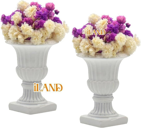 2pcs (2pcs iLAND Miniature Dollhouse Accessories, Dollhouse Plants w/Dry Flowers Mini Urn Planters w/Flowers)