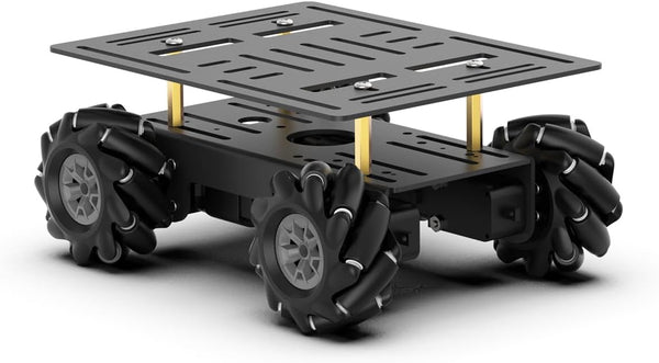 Mecanum Robot Chassis Car Kit - 360° Omnidirectional Wheel, Aluminum Alloy Frame, TT Motor, DIY Kit (Unassembled)