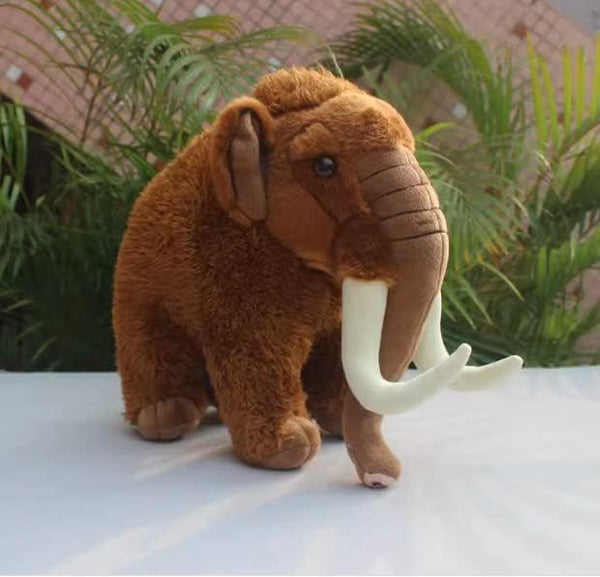 Lifelike Woolly Mammoth Plush, 13" Mammoth Stuffed Animal, Soft Elephant Plush Toy, Cuddly Toys