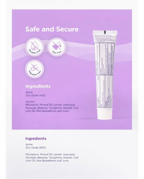 Generic 2.5 oz. 3-Pack, 40% Baby Diaper Rash Cream, Tube, Dermatologist Tested Zinc Oxide Diaper Cream, Fragrance Free