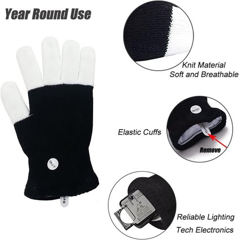 Luwint LED Colorful Flashing Finger Lighting Gloves - Glow Rave Cool Toys for Teens