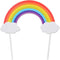 Flairs New York Happy Birthday Cake Toppers Party Props (Pack of 1, Rainbow and Clouds)