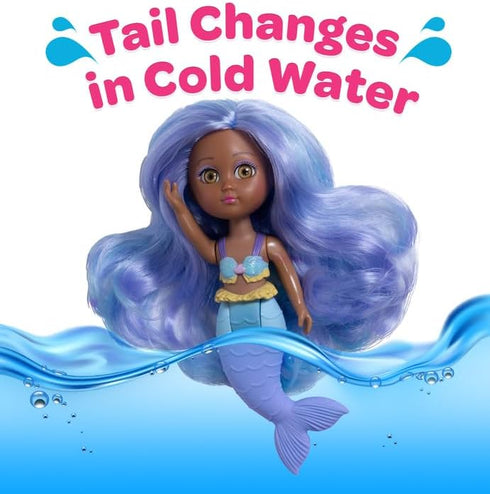 ADORA Water Wonder Mermaid Dolls with Color-Changing Tail in Cold Water, 7" Toy Baby Doll with Movable Waist, Birthday Gift for Ages 1+ - Oceana