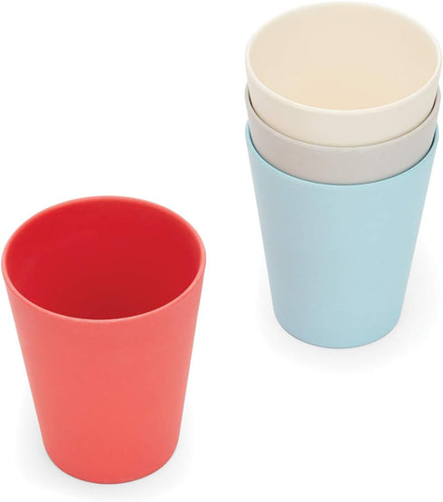 Red Rover Bamboo Kid's Cups Set of 4, Multicolor Bamboo Cups