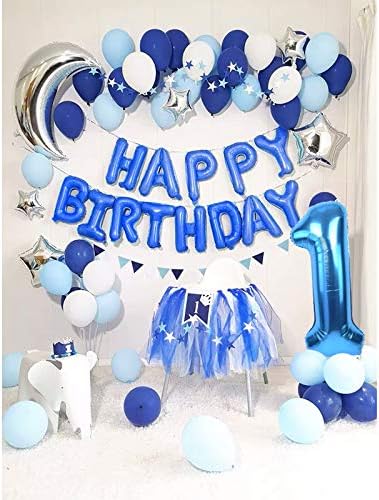 TONIFUL 40 Inch Blue Large Numbers Balloon 0-9 for Birthday Party Decorations, Digital 1 for Engagement Photo Shoot