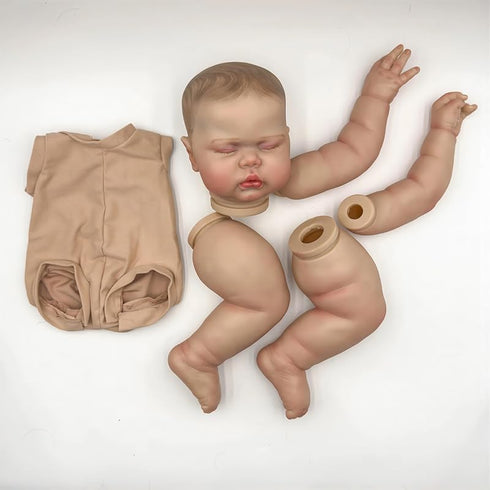 24Inches iCradle Hand Draw Hair Already Painted Kits Realistic Reborn Baby Doll Parts with Detailed Painting Veins
