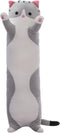Cute Cat Plush Long Body Pillow Soft Cartoon Stuffed Animal Doll, Kawaii