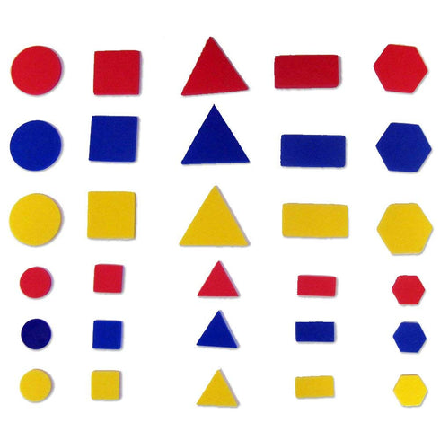 hand2mind Foam Attribute Blocks Student Kit, Geometry Set, Preschool Learning, Set of 60 Blocks