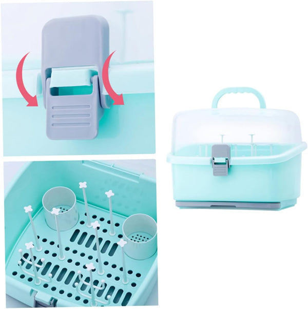 KOMBIUDA Portable Milk Bottle Storage Case Green Bottle Organizer for Travel and