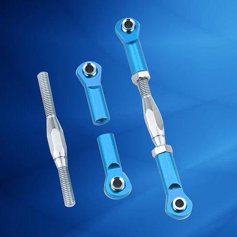 RC Pull Rod Set, 6Pcs Adjustable Aluminum Alloy Turnbuckle Links for RC Hobby Car Model (Blue) Plastic Push Rods