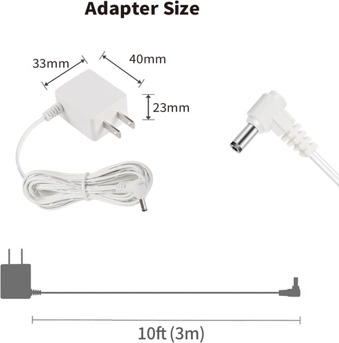 Tonton 10FT DXR-8 DXR-8 Replacement Power Cord Adapter Compatible with Infant-Optics / Pro Baby Camera Official Charger