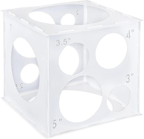 Auihiay 12 Holes Balloon Sizer Cube Box, Collapsible Plastic Measurement Tool for Decorations, Columns, Arches